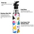 thumbnail image 3 of Yayeee 20oz Insulated Water Bottle Double Wall Stainless Steel with Flip Straw Lid, Yellow Retro Shapes, 3 of 7