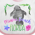 thumbnail image 4 of Inktastic Miami Beach Florida Cute Swimming Manatee Boys or Girls Baby Bib, 4 of 4