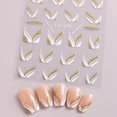 thumbnail image 3 of French Line Nail Stickers, 3D Self-Adhesive French Nail Decals Wave Stripe Lines V Shape Nail Design for Manicure DIY Nail Decoration (8Sheets), 3 of 4