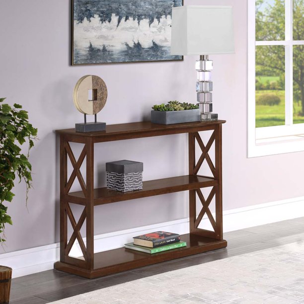 Convenience Concepts Oxford Deluxe Console Table with Shelves, Espresso