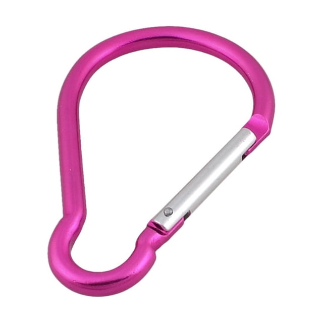 Gancho de mosquetón en forma de calabaza fucsia para senderismo, camping y viajes de 4" de largo