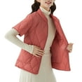 thumbnail image 2 of Qulqfy Puffy Puffer Vest Women Short Sleeve Plus Size Red Button Down Quilted Jackets Winter Outfits for Women L, 2 of 3