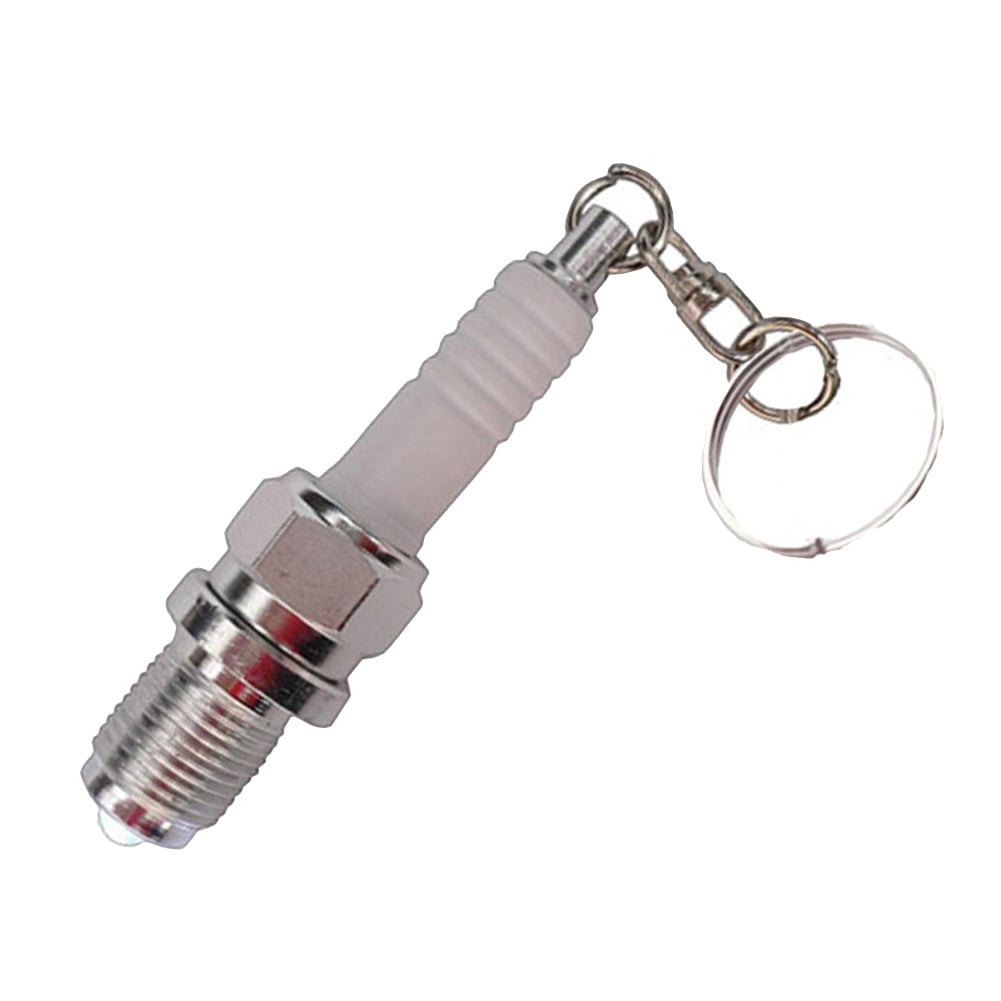 Fashion Car Accessories LED Key Chain Spark Plug Key Chain Keychain Car Keyring 