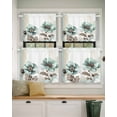 thumbnail image 2 of Blue Broccoli Short Blackout Curtains 45 Inch Long Vintage Victorian Style Flowers Rod Pocket Kitchen Curtains, 2 Panels Thermal Insulated Room Darkening Drapes for Bedroom, 42"W x 45"L, 2 of 5