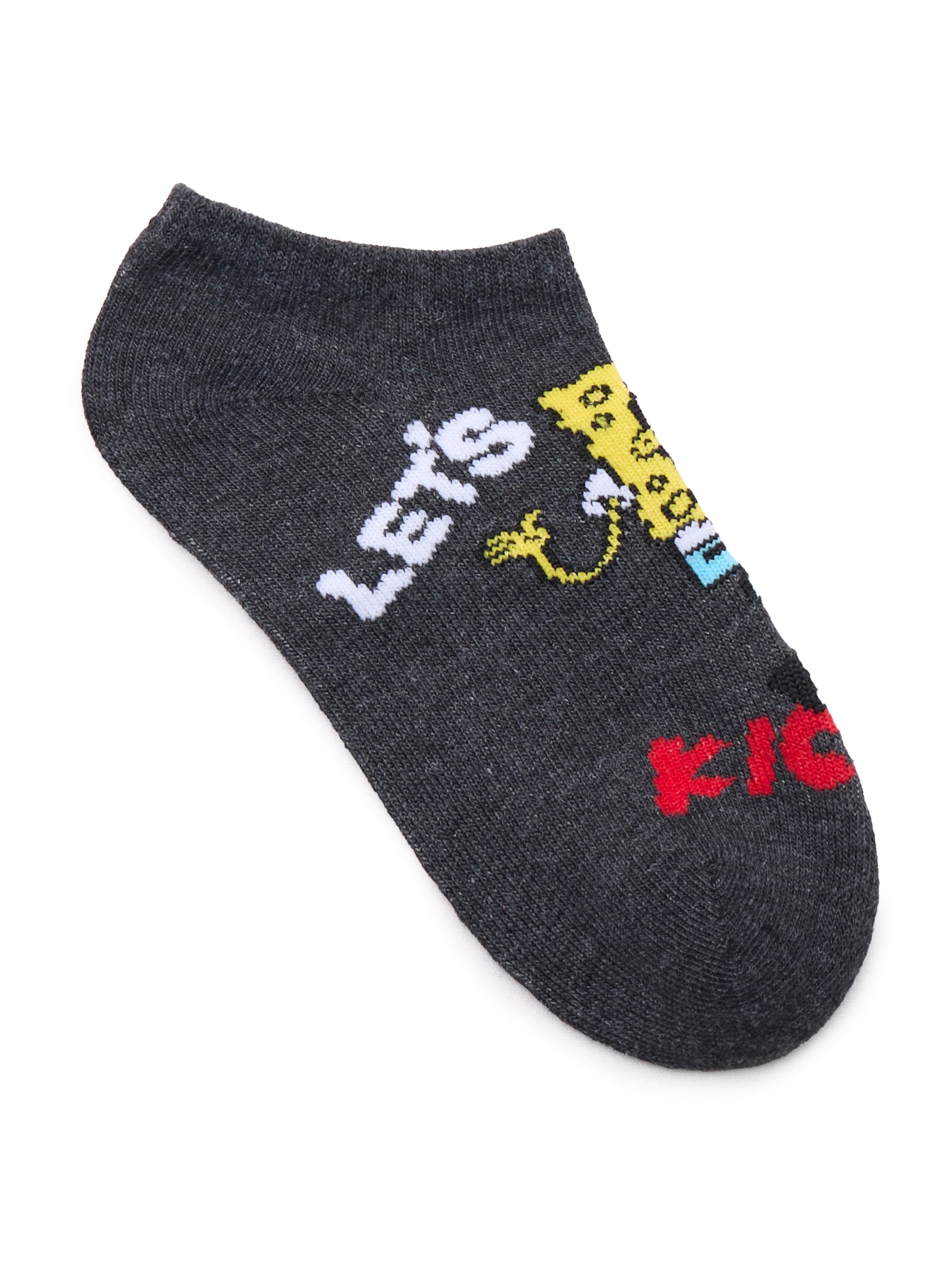 SpongeBob SquarePants Boys No-Show Socks, 6-Pack, Sizes S-L