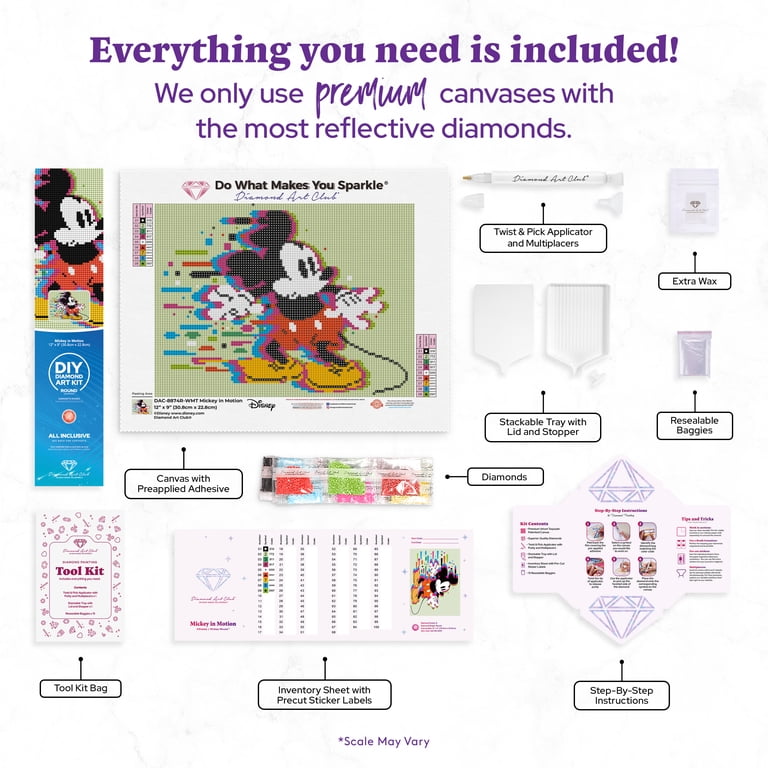 DIAMOND ART CLUB® Mickey in Motion Diamond Painting Kit, Fun DIY