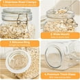 thumbnail image 4 of Sindcom 50oz Airtight Glass Jars with Lids, 3 PCS Food Storage Canister for Kitchen & Pantry Organization, Square Mason Jar Containers for Storing Sugar, Flour, Cereal,Coffee,Cookies, 4 of 6