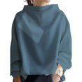 thumbnail image 2 of Womens Oversized Sweatshirts Stand Collar Pullover Long Sleeve Hoodies Tops Fall Fashion Outfits Clothes Blue S, 2 of 9