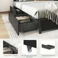 thumbnail image 4 of LED Full Bed Frame with Storage Headboard & 4 Drawers, Industrial Metal Platform Bed with Power Charging Station & USB Ports, 4 of 8