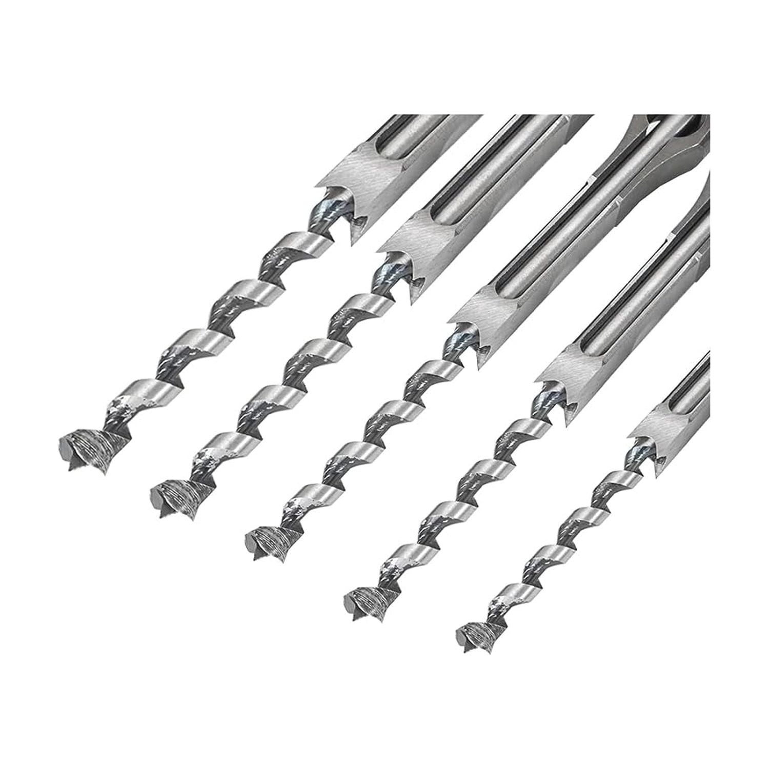 7Pcs Square Hole Drill Bit, HSS Square Hole Saw Mortise Chisel Drill Bit Tools 6/25, 1/4, 5/16, 3/8, 2/5, 1/2, 9/16 Inch for Mortising Machines Drill