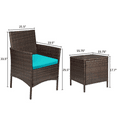 thumbnail image 3 of Lacoo 3-Pieces Steel Weather Resistant Outdoor Conversation Sets with Table, Brown/Beige, 3 of 4