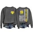 thumbnail image 5 of Baberdicy Women's Heart Print Hoodie Baseball Lettered Pullover Lightweight Long Sleeve Casual Sweatshirt, Dark Gray, L, 5 of 5