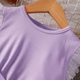 thumbnail image 6 of Mercatoo Toddler Girls Solid Casual Dress Ruffle Tulle Fly Sleeve Tutu Dress Baby Girls Star Sequin Bow Belt Bridesmaid Dress, 6 of 7