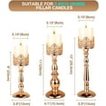 thumbnail image 6 of Candle Holders for Pillar Candles Set of 3 Gold Vintage Tall Candle Holders Decorative Large Table Centerpieces Candle Stand Decor, 6 of 12