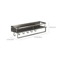 thumbnail image 4 of Bathroom Shelf Wall Mounted No Drill Aluminum Alloy Storage Rack | Multifunctional No Punch Organizer | Gray | 4 Hooks & Bar | Strong Adhesive Install | 40x12x11cm, 4 of 9