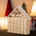 thumbnail image 3 of Wooden Christmas Advent Calendar with 24 Empty Storage Drawers House Shape Christmas Countdown Calendar Home Decor, 3 of 8
