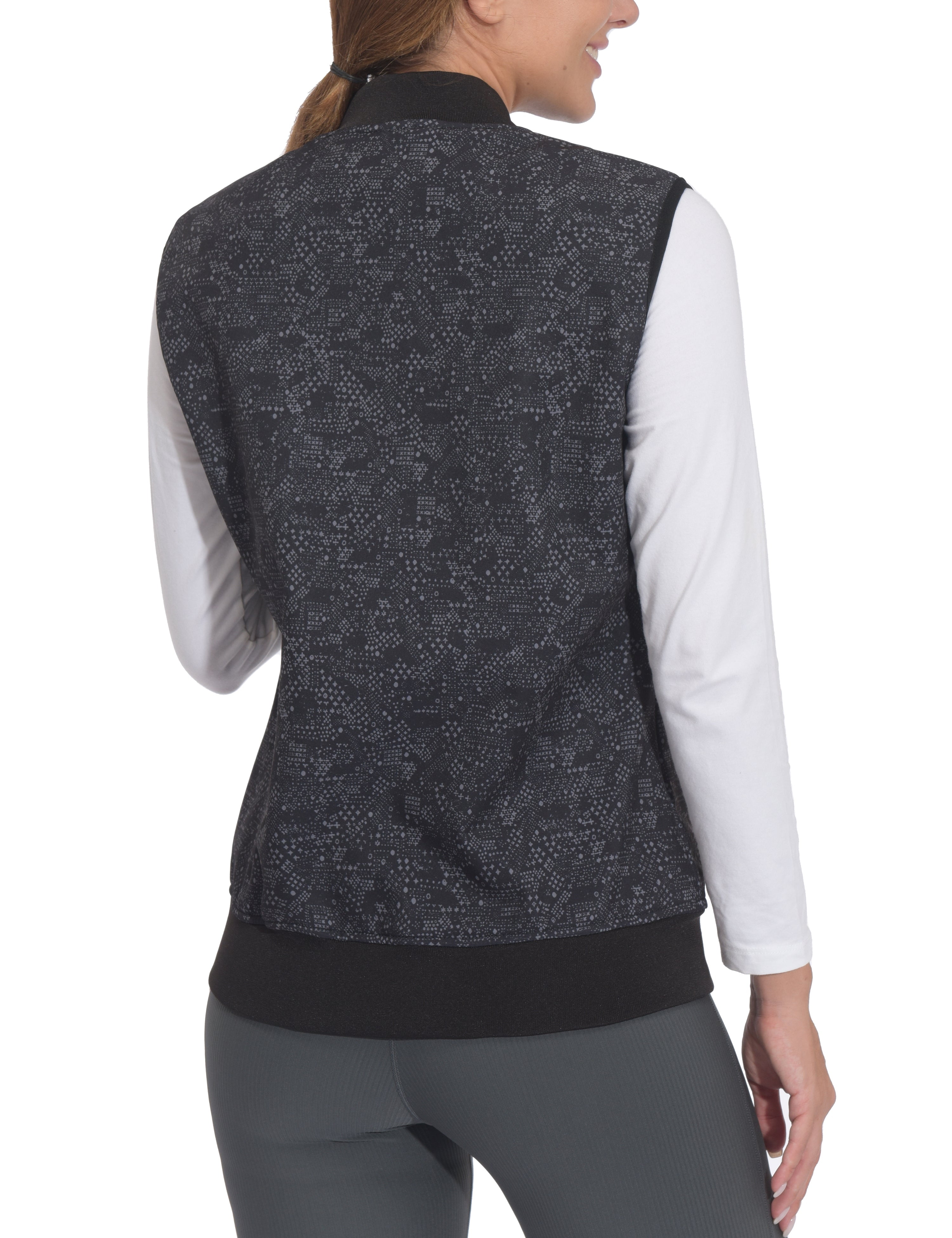 Little Donkey Andy Lightweight Fleece Lined Golf Hiking Vest for Women Waterproof Softshell Running Casual Sleeveless Jacket Black Stars M