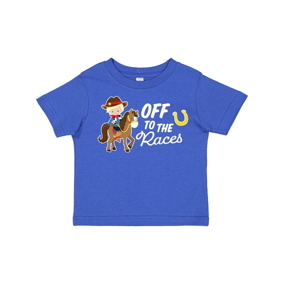 Inktastic Off To The Races with Cowboy on Horse Boys Toddler T-Shirt