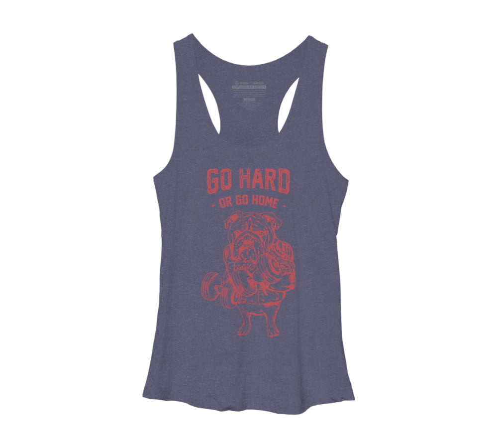 Design By Humans Go Hard or Go Home English Bulldog Mens Graphic Tank Top 