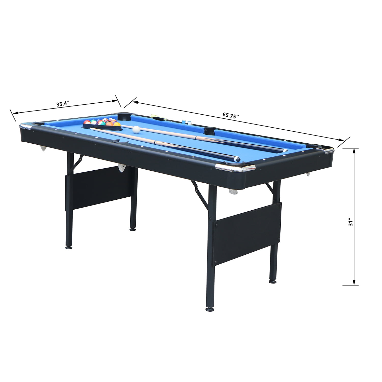 Outdoor Portable Pool Table for Adults Kids Family, Segmart Folding Billiards Table with Cues, Ball, Rack, Chalk,  Foldable Pool Table for Recreation Game Rooms, Space-Saving Entertainment
