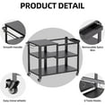 thumbnail image 6 of HARIPUL Outdoor Grill Cart, Patio Cooking Table Stand w/ Wheels & Hook, Outdoor Dining Rack for Camping & Party, Black, 6 of 7