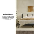 thumbnail image 2 of Pemberly Row Solid Wood Rattan Headboard King Bedframe - Black, 2 of 15