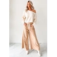 thumbnail image 7 of Women's Khaki Polka Dot Wide Leg Pants – Casual Drawstring Trousers for Daily Wear, XL, 7 of 7