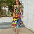 thumbnail image 3 of Colorful Comic Book Panels Sleeveless Dress Dresses Women Summer Evening Dresses Ladies Bohemia Long Dresses, 3 of 9