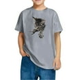 thumbnail image 4 of Qingpeng Cat Print Shirt for Boys Girls Comfortable T-Shirt for Toddler Lightweight Tees for Little Girls, 4 of 5