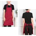 thumbnail image 3 of 2 Pieces Aprons for Women Men, Halter Neck Kitchen Aprons, Chef Apron, Antifouling Adjustable Neck Apron with Pockets, 3 of 6
