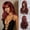 Red-1, variant on Long Red Lace Front Wig for Women, Middle Part Wavy Colored Wig with Highlight Cap, Heat Resistant Synthetic Wig(Gold,One Size)