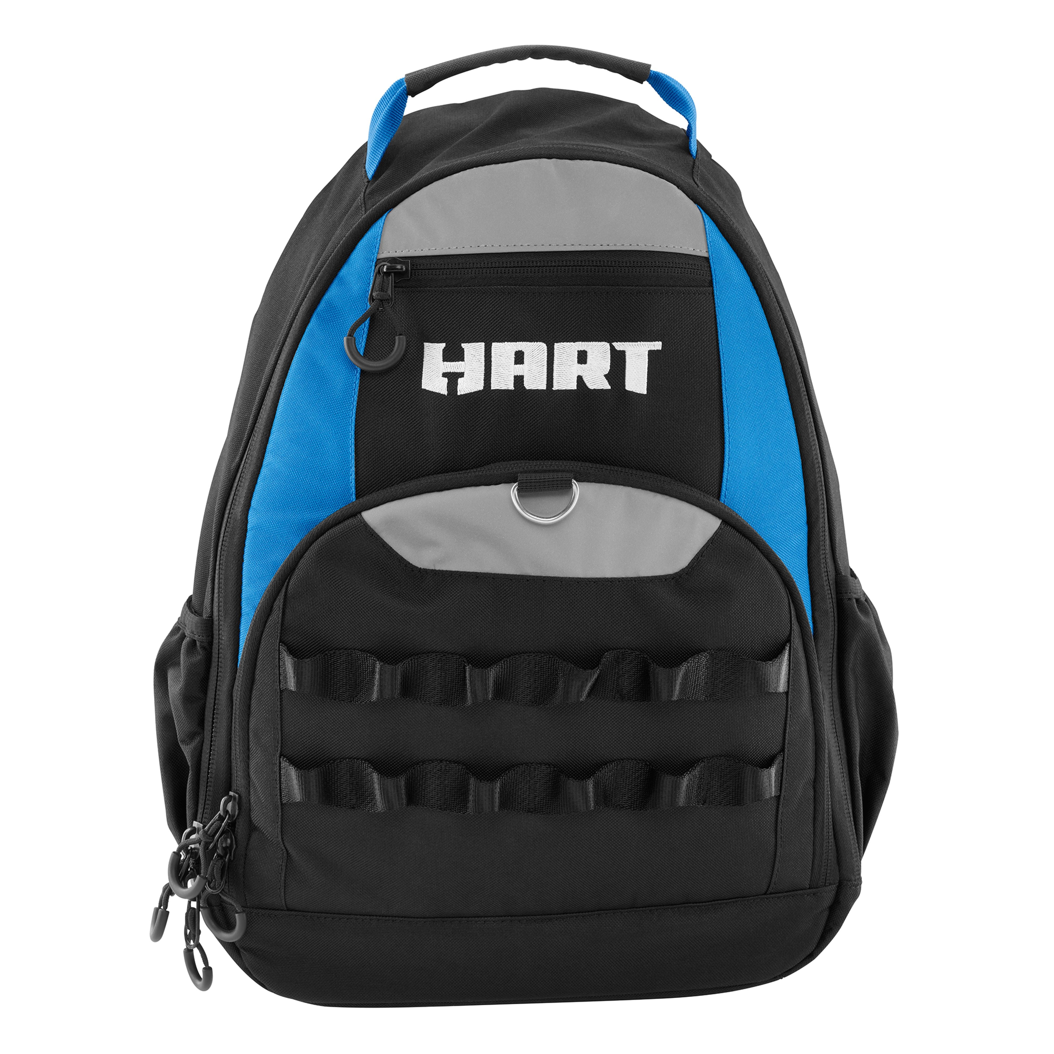 blue and gray backpack