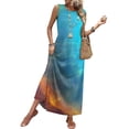 thumbnail image 2 of Women's Summer Maxi Dress 2026 Sleeveless Tie Dye Casual Loose Long Beach Sundress Travel Vacation Outfits, 2 of 7