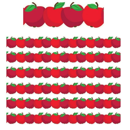 Eureka Apple Die-Cut Extra Wide Deco Trim, 37 Feet Per Pack, 6 Packs