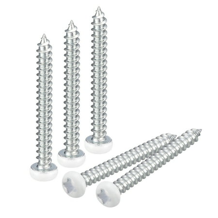 

ST3x30mm White Screws Self Tapping Screws 100 Pack Pan Head Phillips Wood Screws for Woodworking