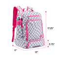 thumbnail image 5 of J World Unisex Packmate 2 in 1 Backpack With Built-in Lunch Bag, Lavender Checkers, 5 of 8