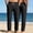Black, variant on WIZUTIZ Men Linen Pants 2026 Summer Fashion Straight Leg Elastic Waist Beach Pant Lightweight Vacation Trousers with Pockets