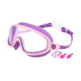 thumbnail image 3 of Gafas de natación para niños, ajustables, a prueba de fugas, cómodas, con visión amplia y antivaho, para piscina, esnórquel para niños y niñas. Púrpura y rosa, 3 of 8
