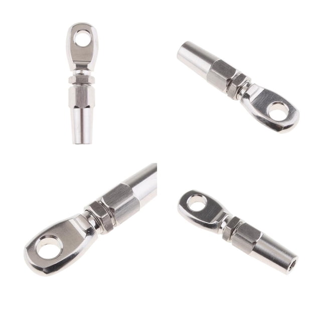 Gancho de Ojal de Terminal shamjiam acero Inoxidable 4 piezas Aparejo Sin Estampado para cuerda de alambre 6 mm