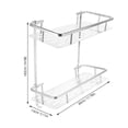 thumbnail image 4 of OULII 1Set Bathroom Wall Rack Aluminium Alloy Silver Rectangular Board Double Layer Simple Design For Homeowners, 4 of 8
