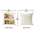 thumbnail image 2 of Spring Yellow Bumble Bee Happy Gnome Decorative Throw Pillow Cover 18x18inch, Summer Black Buffalo Plaid Honey Themed Home Decoration, Farmhouse Cushion Case Patio Porch Outdoor Decors, 2 of 4