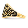 thumbnail image 3 of Auriga 14k Yellow Gold Men's Polished and Textured with Black Enamel and Oval Onyx Masonic Ring Size-10, 3 of 6