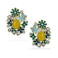 thumbnail image 2 of Bling Jewelry Womens Yellow Aqua Black Butterflies Flower Clip On Earrings Gold Plated, 2 of 5