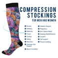 thumbnail image 2 of FORMRS Womens Knee High Socks Casual Long Thick Travel Daily Wear, 1 Pair, Light Purple Flowers, 2 of 6