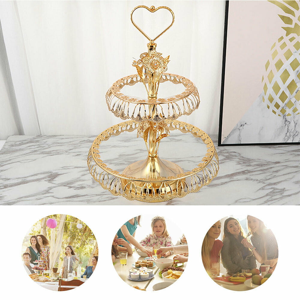 12 inch Wood Cake Stand for Dessert Table - Round White Cake Holder Tray  Wooden Serving Platter Pedestal Centerpiece Decoration with Sturdy Hinged  Metal Legs for Wedding Cakes