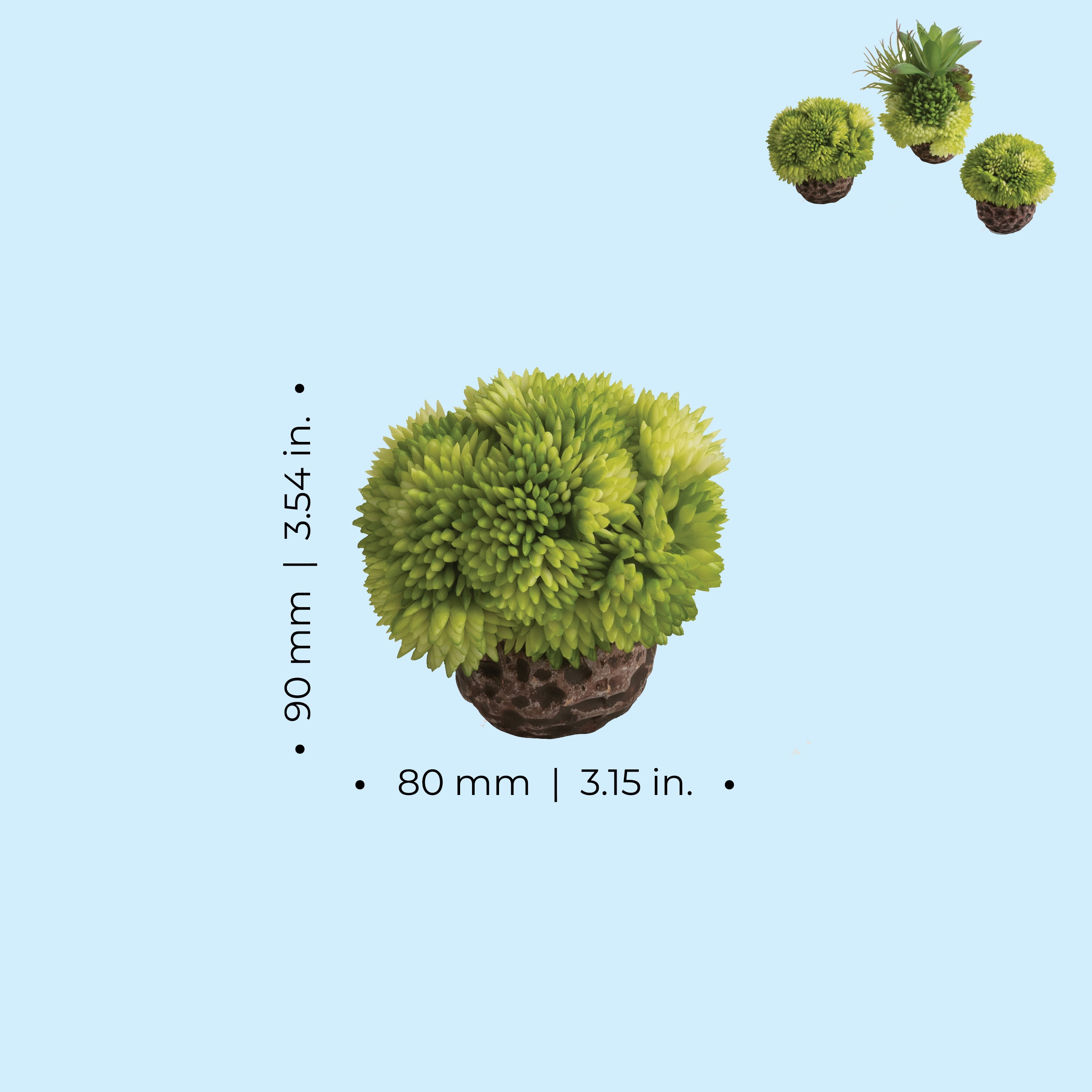 biOrb Green Coral Ball Set - Plastic Aquarium Plant Decoration