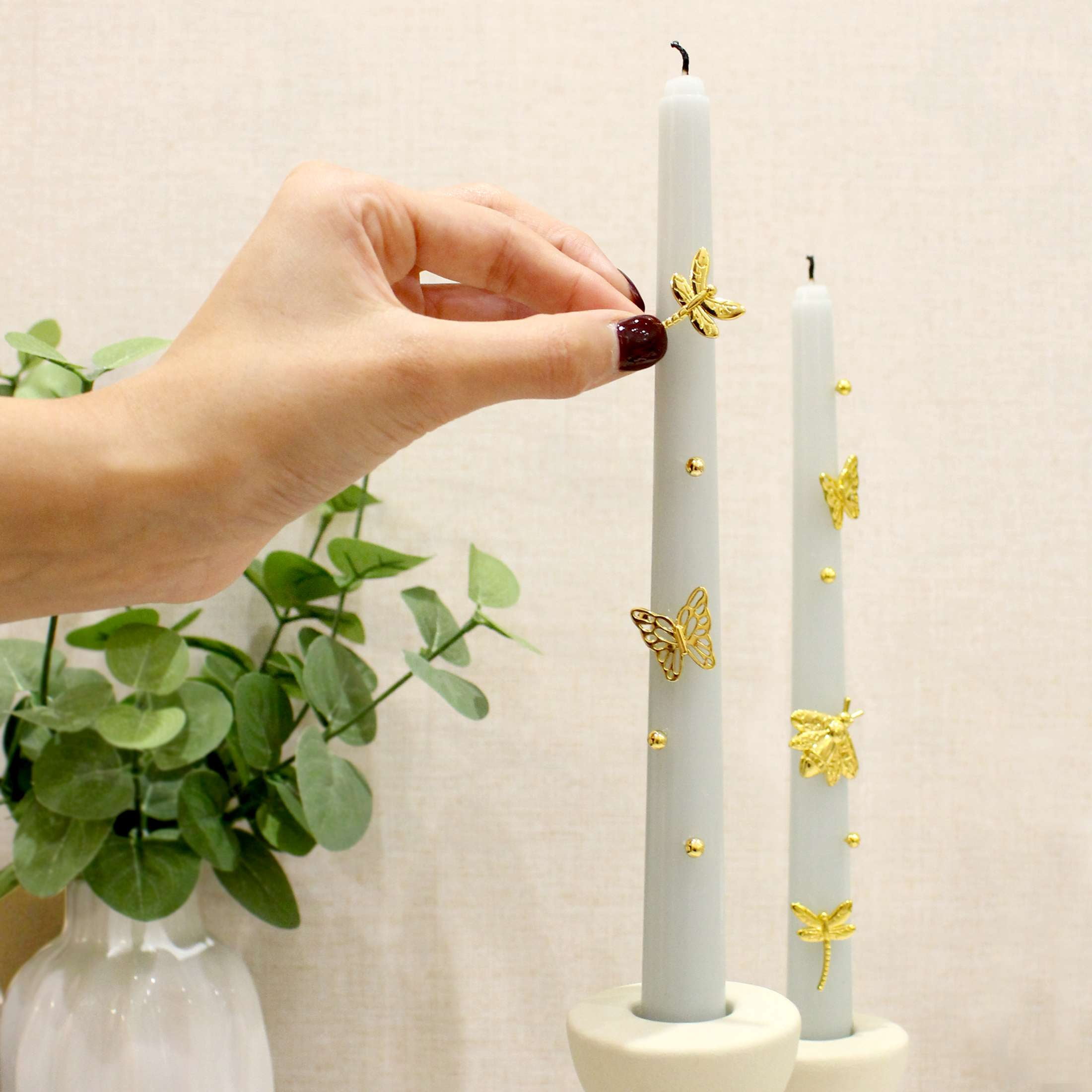 Mainstays Botanical Bug Candle Charms Set for Flute, Pillar, and Votive Candles