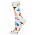 thumbnail image 2 of MeMoi Happy Camper Bamboo Blend Crew Socks - Womens - Female, 9-11, Beige, 2 of 2