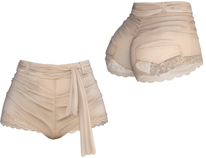 beige hot pants