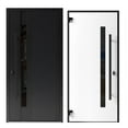 thumbnail image 4 of Front Exterior Prehung Steel Door / Dekton 0163 Ardesia Nero / Side Exterior Window Sidelite / Entry Metal Modern Painted W36+14x80 Left-hand, 4 of 6